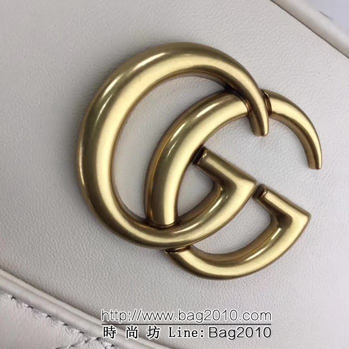GUCCI古馳原單 新款專櫃品質原單貨實物實拍 443499 .米白鏈條單肩斜挎包 HY1223